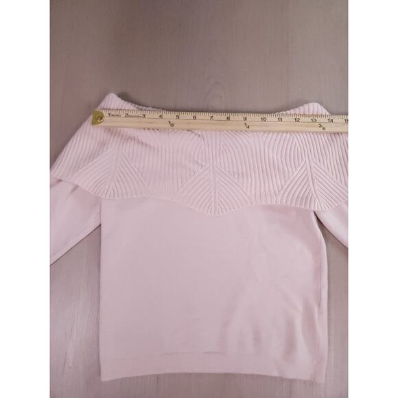 Marciano Off-the-Shoulder Ribbed Foldover Sweater Top – Size S - Picture 4 of 10